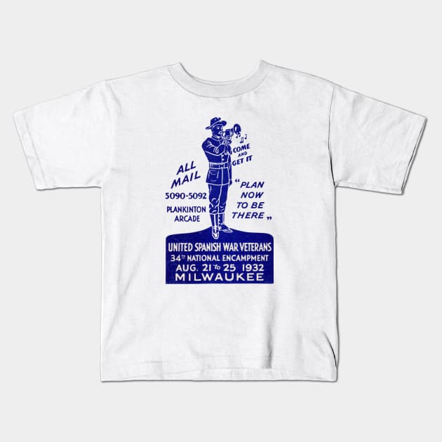 1932 Spanish American War Veterans Kids T-Shirt by historicimage